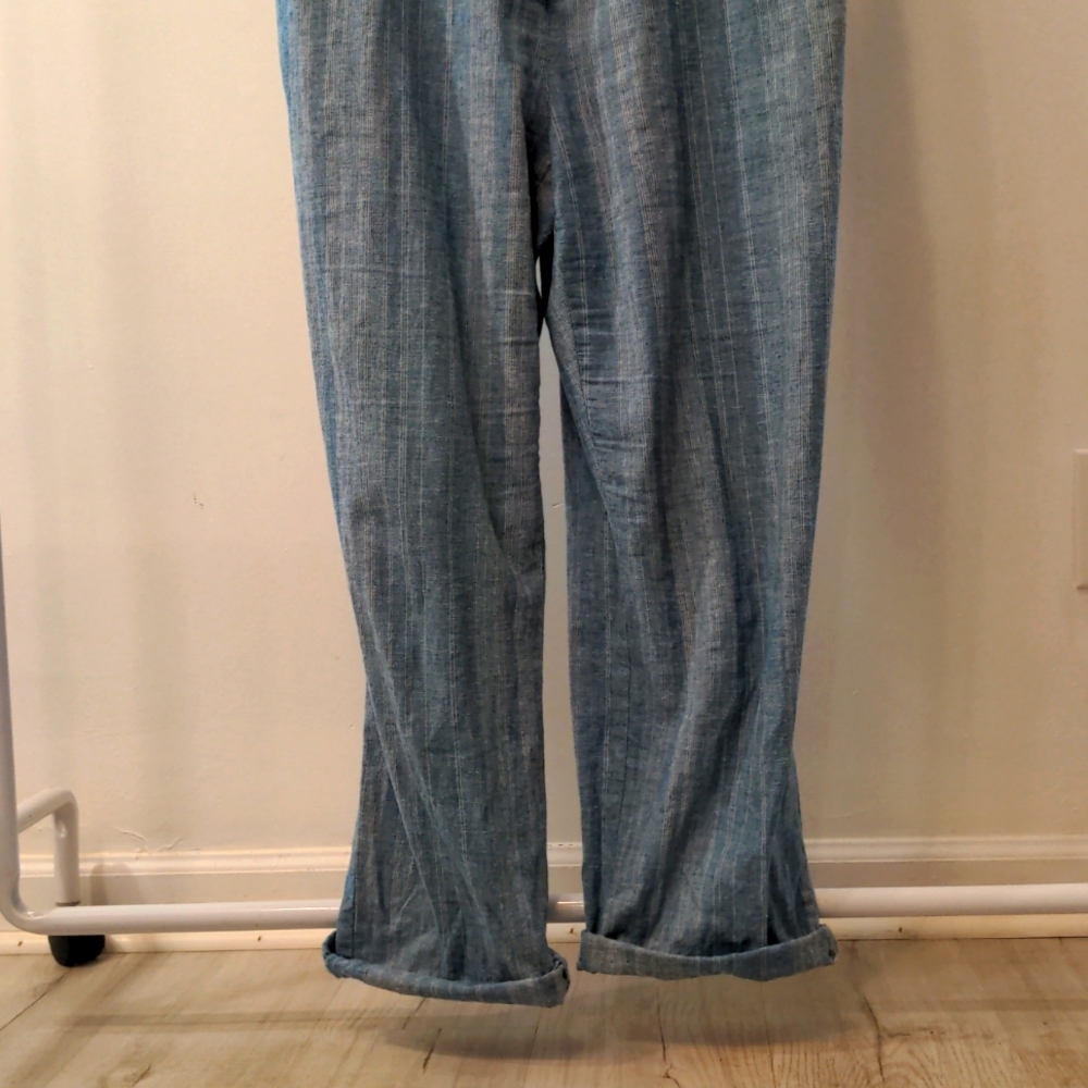 Prana Wayfarer's Romper Blue Stripe, sz Lg - Picture 5 of 10